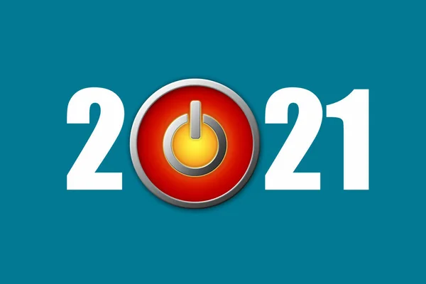 2021. Afsluitknop. Het einde van het jaar. Eind 2021. Sluitingsconcept van vorig jaar. — Stockfoto