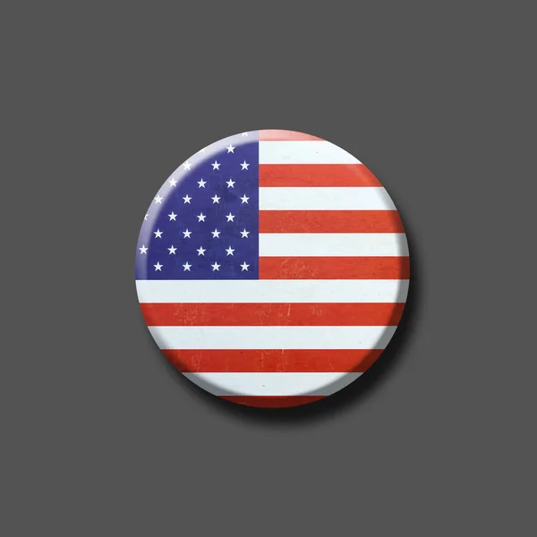 Usa Flag Badge Isolated Gray Background Illustration Signs Symbols Flags — Stock Photo, Image