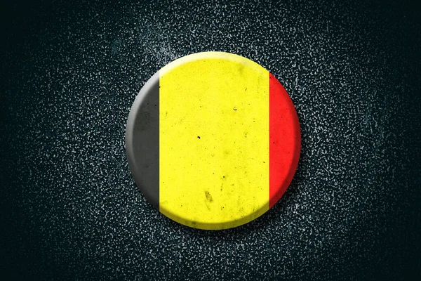 Belgium Flag Badge Dark Background Signs Symbols Flags Illustration — Stock Photo, Image