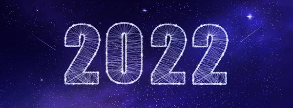 2022 우주의 컨셉이야 2022 깃발이야 운명적 — 스톡 사진