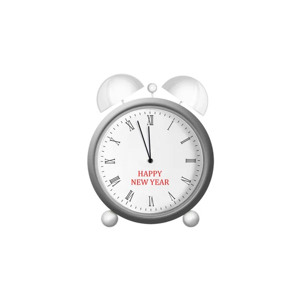 Alarm clock with arrows at 12 oclock. Isolated on a white background. Design element for the New Year. — Stock Photo, Image