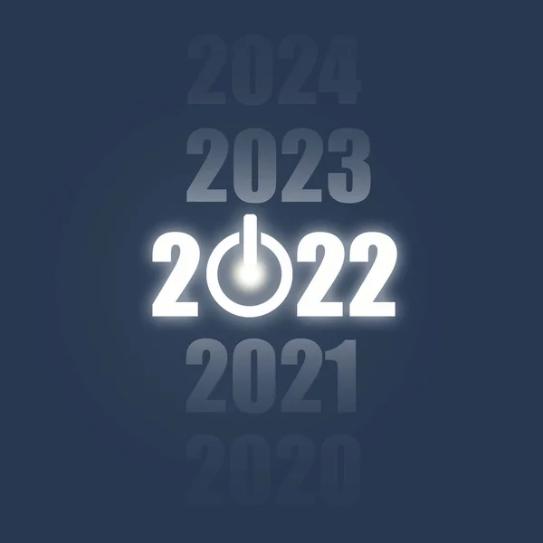 2020 2021 2022 2023 2024 Números Brilhantes Néon Fundo Escuro — Fotografia de Stock