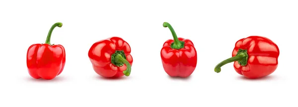 Fresh Juicy Red Bell Pepper Isolated White Background Various Options — Stock Photo, Image