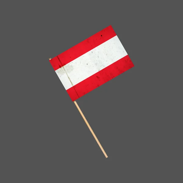 Oostenrijk Grunge Vlag Een Stok Geïsoleerd Grijze Achtergrond Ontwerpelement Tekenen — Stockfoto