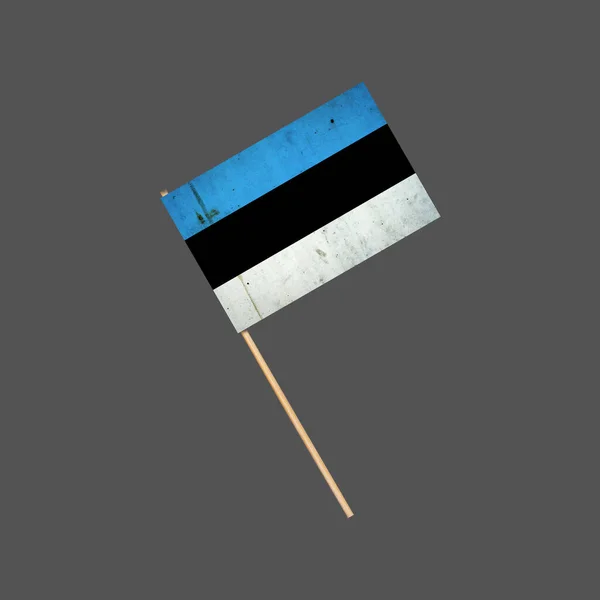 Estonia Grunge Flag Patyku Odizolowany Szarym Tle Element Projektu Znaki — Zdjęcie stockowe