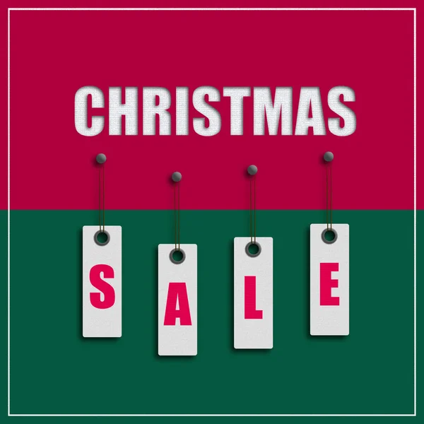 Christmas Sale Words Tags Red Green Background Concept New Year — Stockfoto