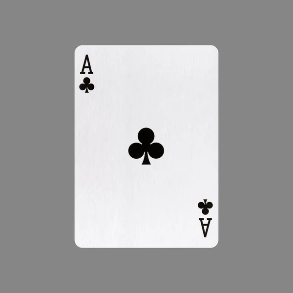 Ace Clubs Isolated Gray Background Gambling Playing Cards Cards — Stock Photo, Image