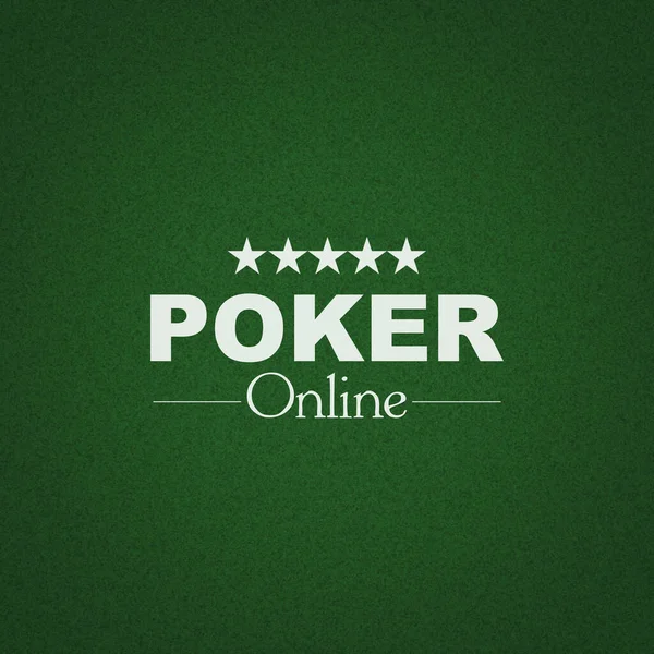 在线扑克的概念 绿色背景上的字赌博 — 图库照片