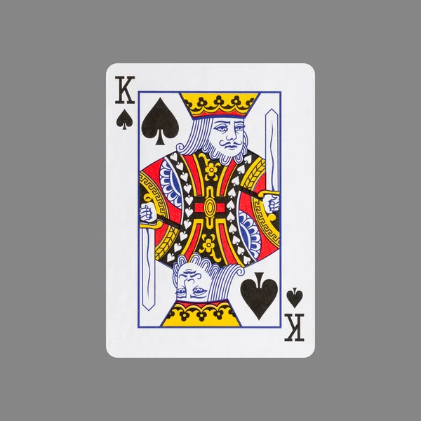 King of Spades. Isolated on a gray background. Gamble. Playing cards. Cards.