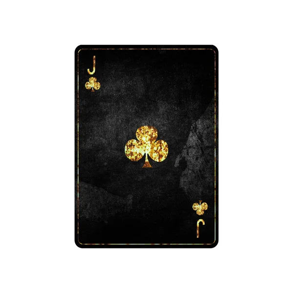 Jack Clubs Grunge Card Isolated White Background Playing Cards Design — Stock Photo, Image
