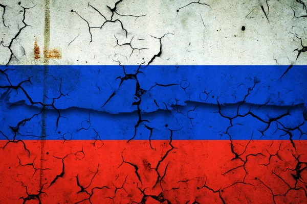 Oroszország Repedt Zászlaja Gazdaság Összeomlása Világelszigeteltség Politikai Pénzügyi Háttér — Stock Fotó