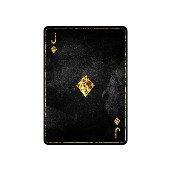 Jack Diamanti Carta Grunge Isolata Sfondo Bianco Giocare Carte Elemento — Foto Stock
