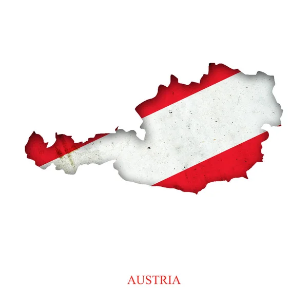 Bandera Austria Forma Mapa Sombra Aislado Sobre Fondo Blanco Signos —  Fotos de Stock