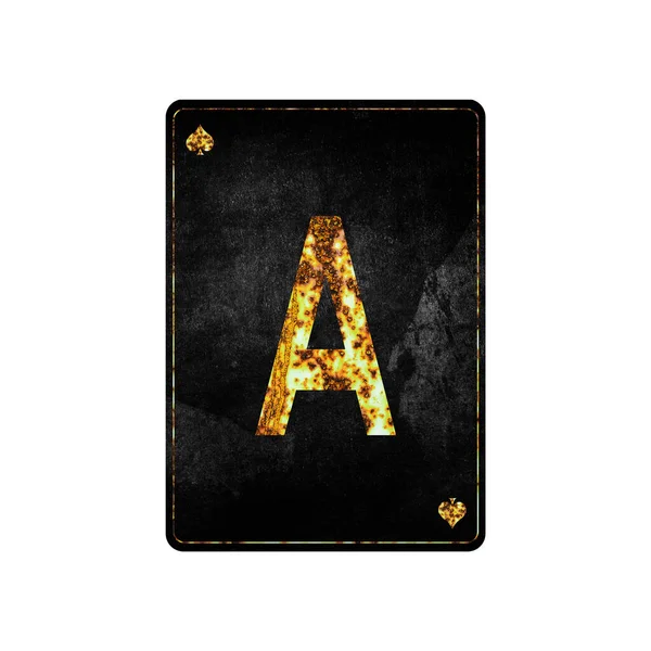 Letter Alphabet Vintage Playing Cards Isolated White Background Design Element — Foto de Stock