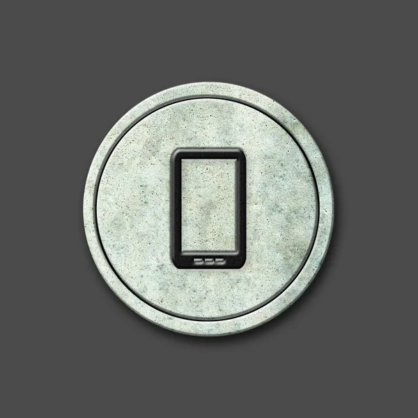 智能手机Smartphone 圆石上的社交图标 被灰色的背景隔离了社交媒体 设计要素 — 图库照片