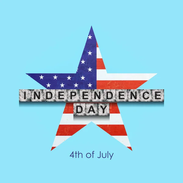 Ιουλίου Ημέρα Ανεξαρτησίας Λέξεις Πέτρινα Τετράγωνα Στο Φόντο Ενός Αστεριού — Φωτογραφία Αρχείου