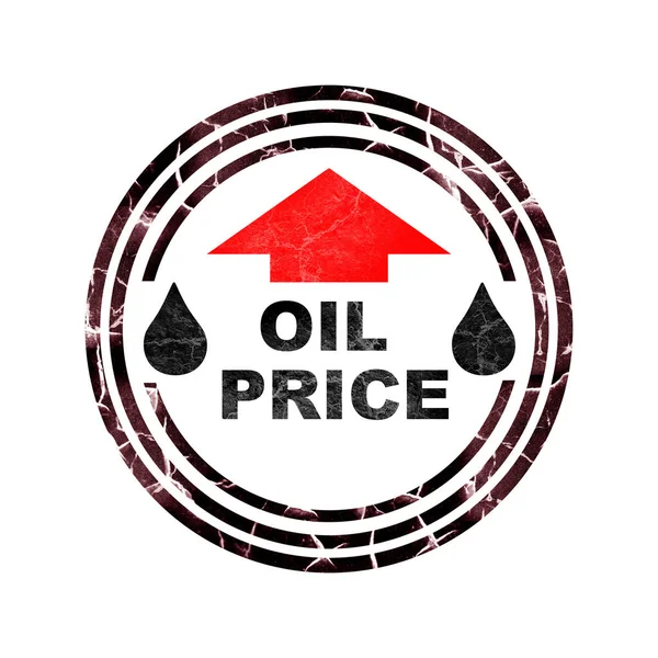 石油价格的上涨 白色背景上的圆形邮票 世界危机 — 图库照片