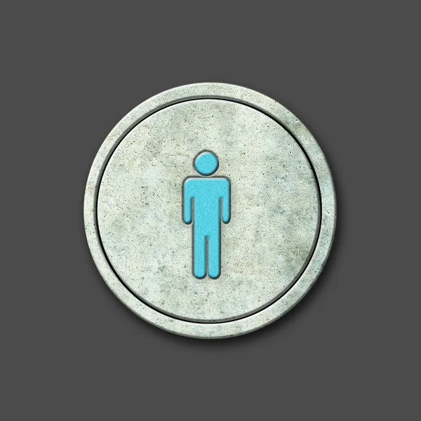 Чоловіче Соціальна Ікона Круглому Камені Ізольовані Сірому Фоні Соціальні Медіа — стокове фото