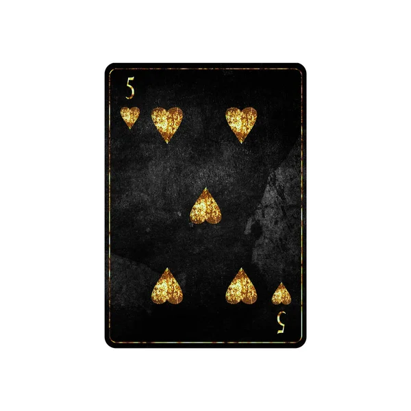 Kőr Grunge Kártya Fehér Háttérrel Kártyázunk Tervező Elem Szerencsejáték — Stock Fotó