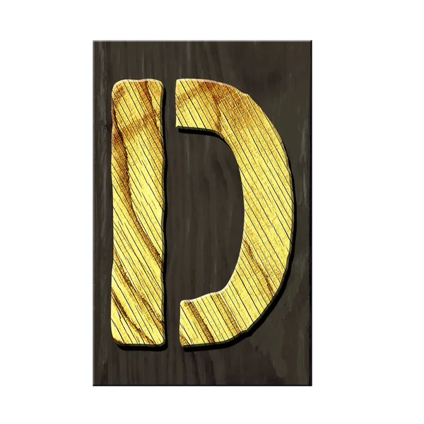 Letter Alphabet Made Letters Made Wood Dark Wooden Plank Isolated — Stock Fotó