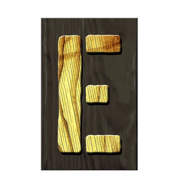 Letter Alphabet Made Letters Made Wood Dark Wooden Plank Isolated — Foto Stock