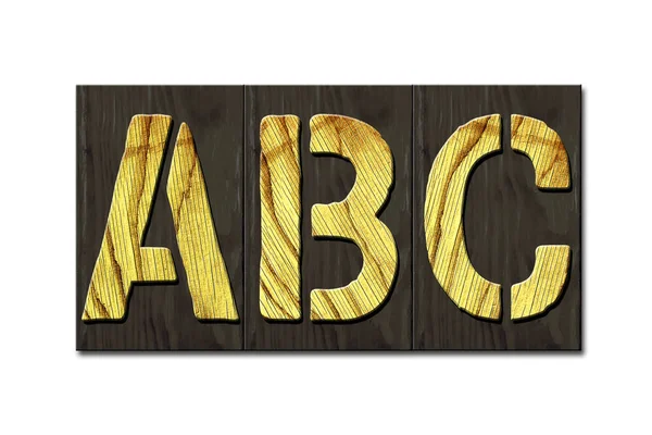 Letter Alphabet Made Letters Made Wood Dark Wooden Plank Isolated — 图库照片