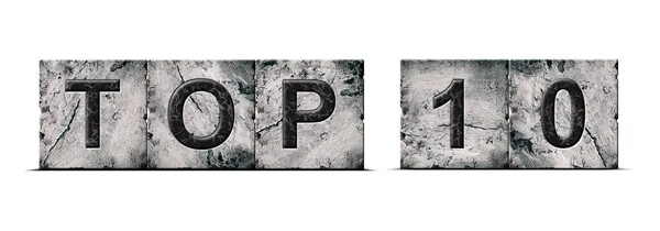 Top Words Isolated White Background Alphabet Stone Blocks Rating Rating — Stock Photo, Image