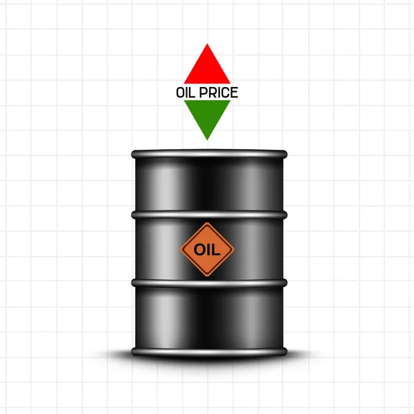 Concept Changing Oil Prices Barrel Oil Green Red Arrow White — 图库照片
