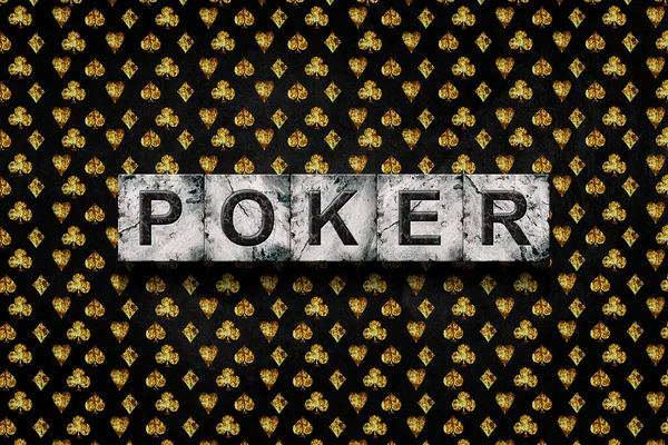 Poker Word Stone Blocks Grunge Poker Background Various Grunge Card — 图库照片