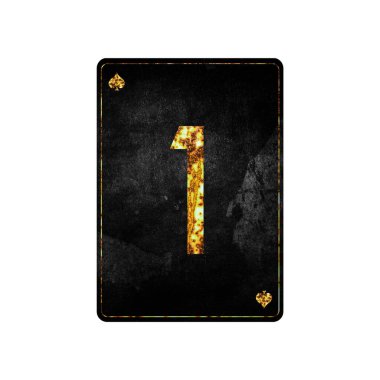 Sayısal bir. Klasik oyun kartları alfabesi. Beyaz arka planda izole edilmiş. Tasarım ögesi.