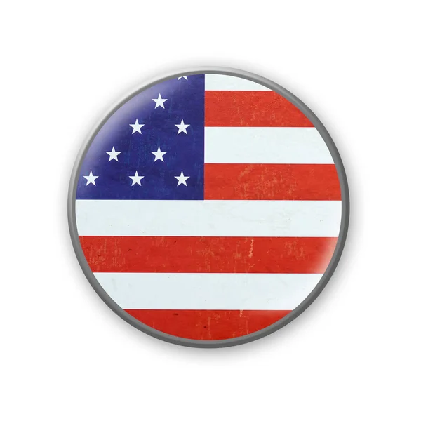 Usa Flag Badge Colors American Flag Isolated White Background Illustration — Stock fotografie