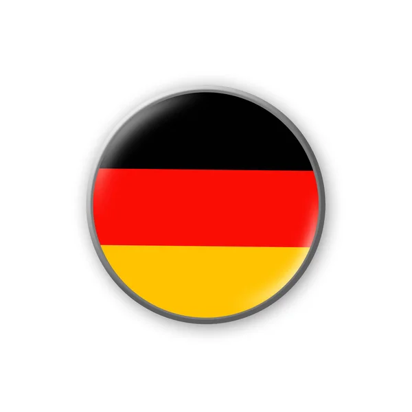 Флаг Германии Круглый Значок Цветах Германского Флага Изолированный Белом Фоне — стоковое фото