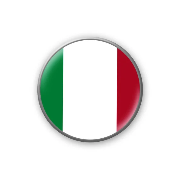 Флаг Италии Круглый Значок Цветах Флага Италии Изолированный Белом Фоне — стоковое фото