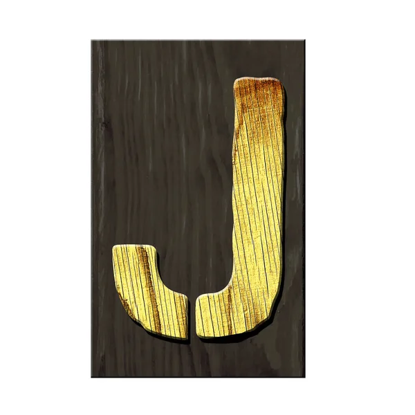 Letter Alphabet Made Letters Made Wood Dark Wooden Plank Isolated — Φωτογραφία Αρχείου