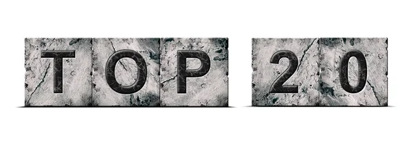 Top Words Isolated White Background Alphabet Stone Blocks Rating Rating - Stock-foto