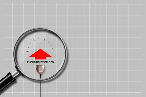 Aumento Dos Preços Electricidade Uma Lâmpada Gráfico Com Uma Seta — Fotografia de Stock