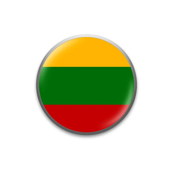 Lithuania Flag Badge Colors Lithuania Flag Isolated White Background Design —  Fotos de Stock