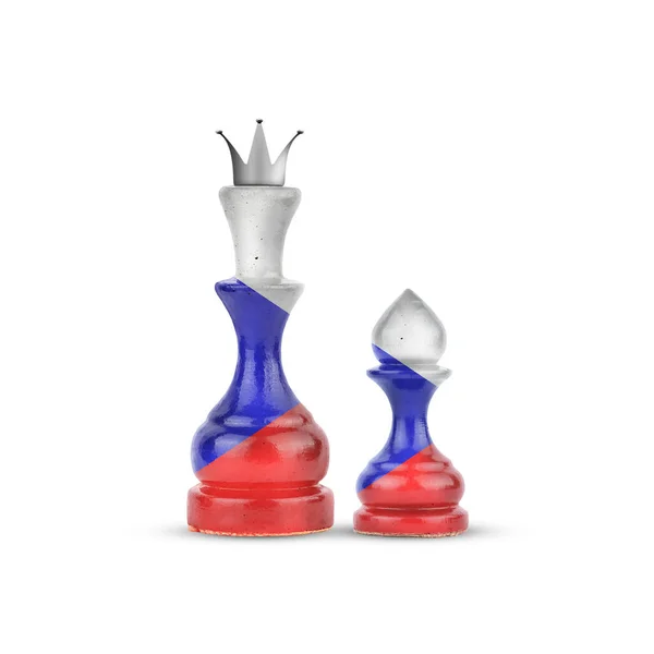 Chess Queen Pawn Colors Czech Republic Flag Isolated White Background — Stockfoto