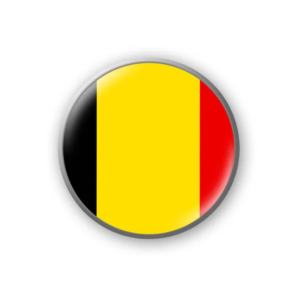 Belgium Flag Badge Colors Belgium Flag Isolated White Background Design — 图库照片