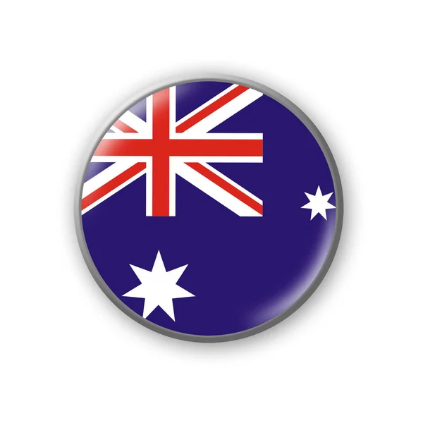 Drapeau Australien Badge Rond Aux Couleurs Drapeau Australien Isolé Sur — Photo