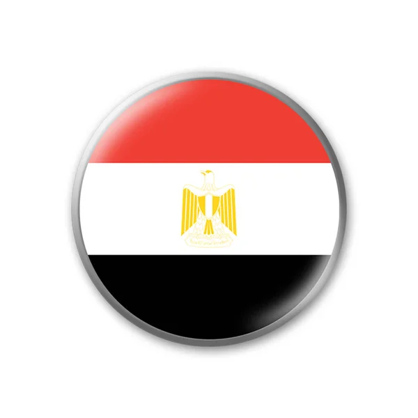 Egyptische Vlag Ronde Badge Kleuren Van Egyptische Vlag Geïsoleerd Witte — Stockfoto