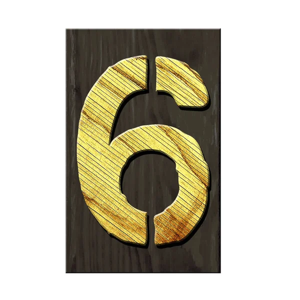 Číslice Abeceda Vyrobená Dřevěných Písmen Tmavém Dřevěném Prkně Izolované Bílém — Stock fotografie