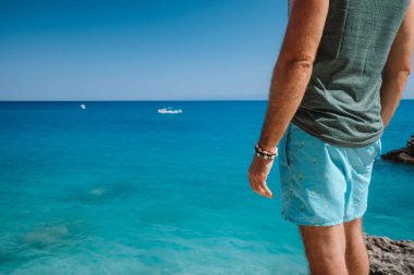 Yunanistan 'ın Lefkada Adası' ndaki Tarım Uzmanı Mavi İyon Denizi 'ne yakın durun..