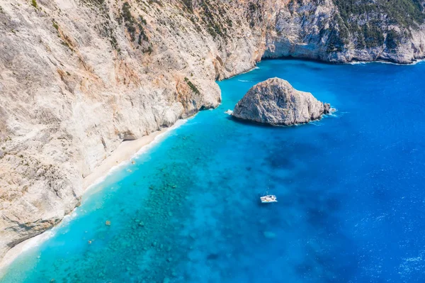 Légi Felvételek Híres Turisztikai Helyét Paradicsomi Strand Lefkada Görögország Luxus — Stock Fotó