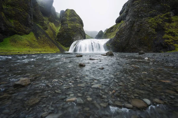 Schöne Stjornarfoss Wasserfälle Der Sommersaison Island — Stockfoto