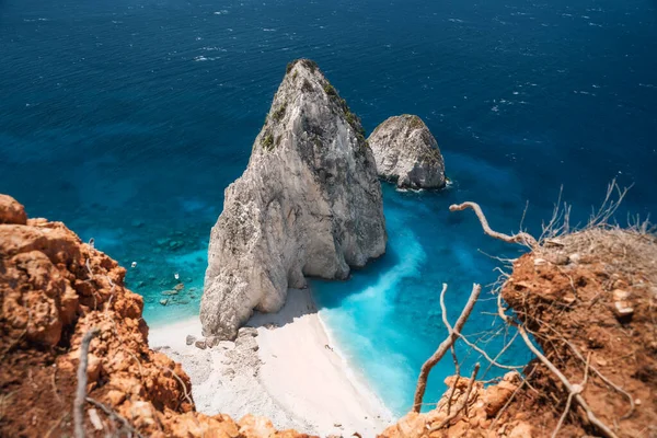 Mizithres Cliff Rock Zakynthos Ionian Island Greece — Stock fotografie