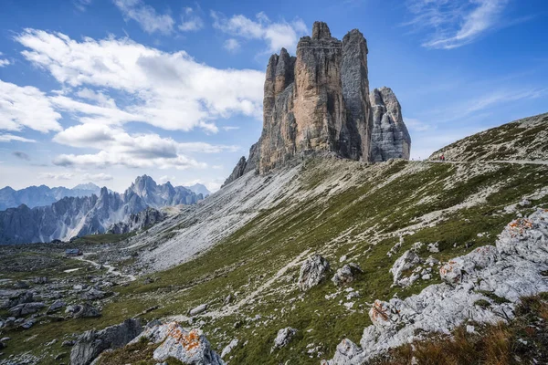 Zomer Zonsopgang Tre Cime Lavaredo Het Nationale Park Dolomieten Italië — Stockfoto