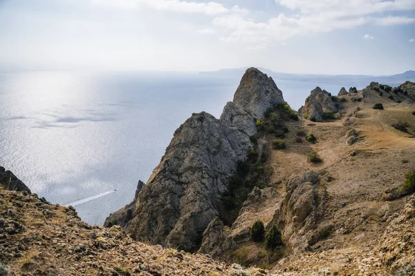 Karadag Vulkaniska Bergskedjan Östra Krim Svarta Havets Strand — Stockfoto