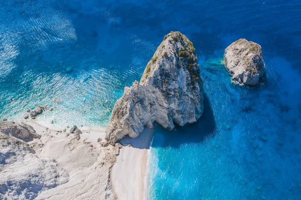 Vista Aérea Rocha Penhasco Mizithres Ilha Jónica Zakynthos Grécia — Fotografia de Stock