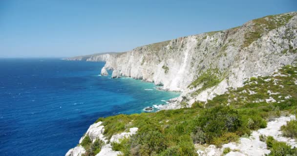 Costa Sudoeste Intocada Ilha Zakynthos Mar Jónico — Vídeo de Stock